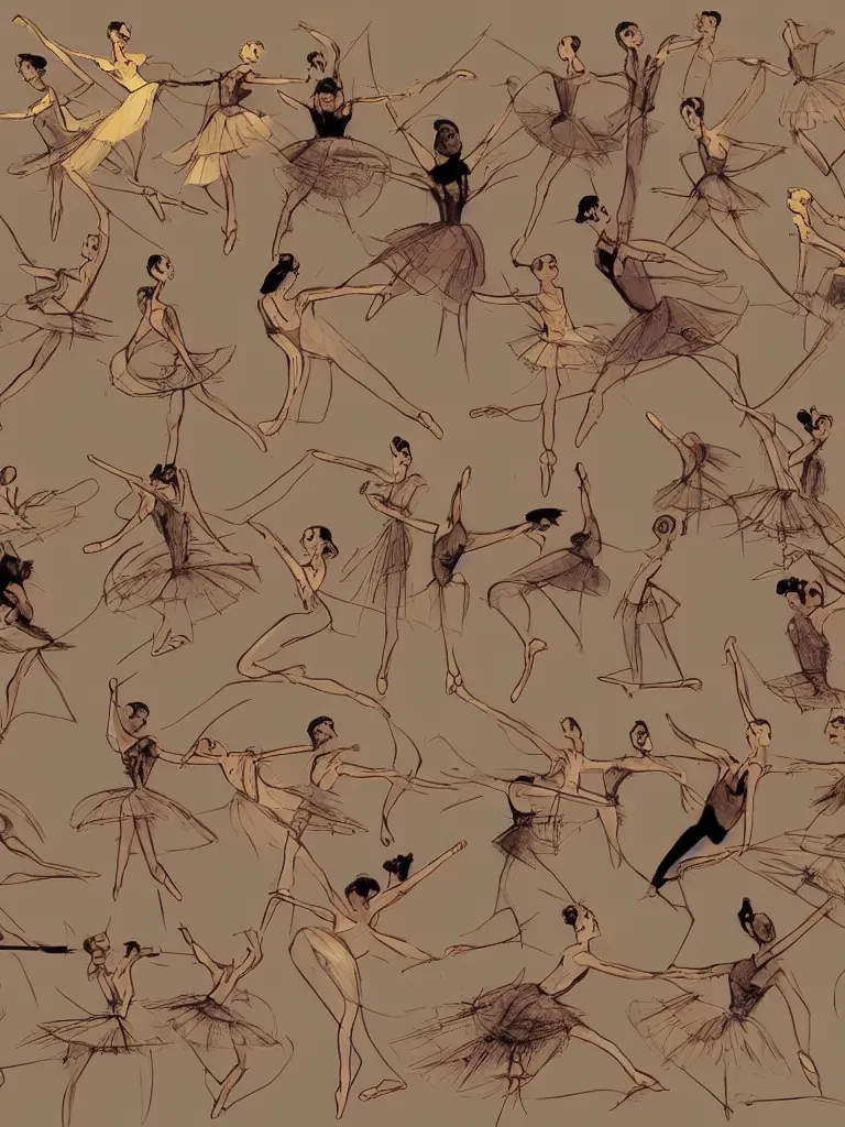 Image similar to ballet by disney concept artists, blunt borders, golden ratio