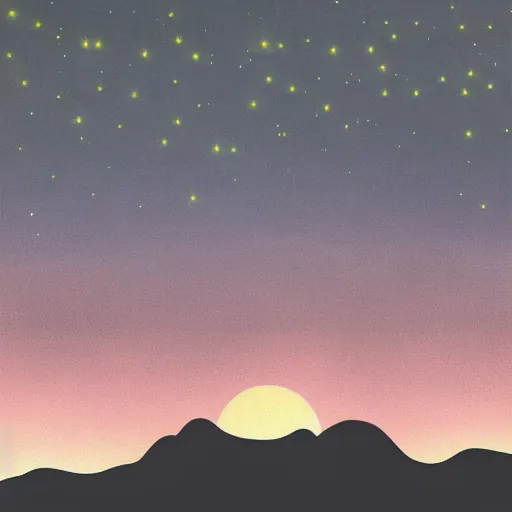 Prompt: silhouette of mountains made of light!!! bright cloudy sky, overexposed retro science fiction vintage art