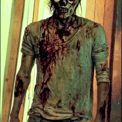 Image similar to photo pf rick from the walking dead as a a zombie