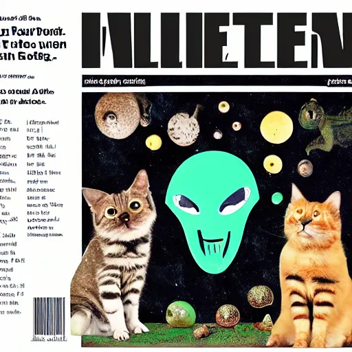 Prompt: Cover of magazine about alien pets