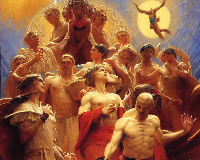 Image similar to the nine spheres of heaven from dante's divine comedy. highly detailed painting by gaston bussiere, craig mullins, j. c. leyendecker 8 k