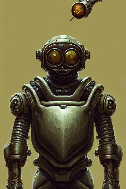 Image similar to Portrait of pepe with a spoon wearing futuristic power armor, fantasy, intricate, highly detailed, digital painting, trending on artstation, sharp focus, illustration, style of Stanley Artgerm and Greg Rutkowski and Dan Mumford