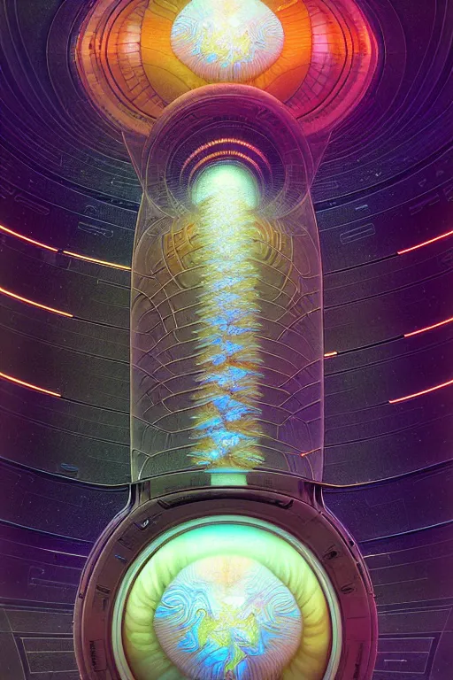 Prompt: design only! 2 0 5 0 s retro future art 1 9 7 0 s science fiction borders lines decorations space machine. muted colors. by jean - baptiste monge, ralph mcquarrie, marc simonetti. mandelbulb 3 d, fractal flame, jelly fish, coral
