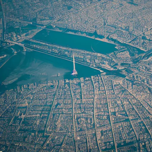 Prompt: aerial view of the city of Paris underwater, trending on 500px, canon 5D mk2