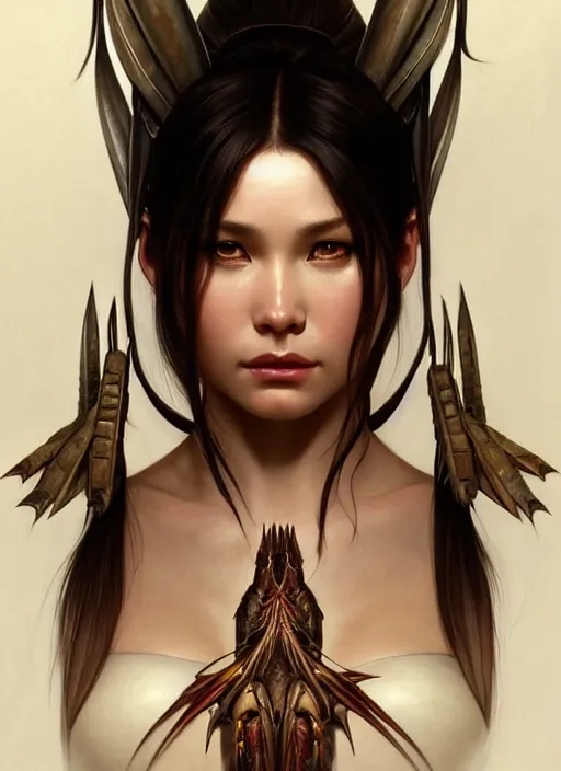 Image similar to concept art by artgerm, portrait of yautva predator, soft natural light, intricate, elegant, highly detailed, my rendition, digital painting, artstation, concept art, smooth, sharp focus, illustration, art by greg rutkowski and alphonse mucha and uang guangjian and gil elvgren, symmetry!!