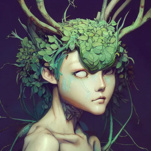 Prompt: prompt : forest character portrait soft light painted by james jean and katsuhiro otomo and erik jones, inspired by evangeleon anime, smooth face feature, intricate oil painting, high detail illustration, sharp high detail, manga and anime 1 9 9 9