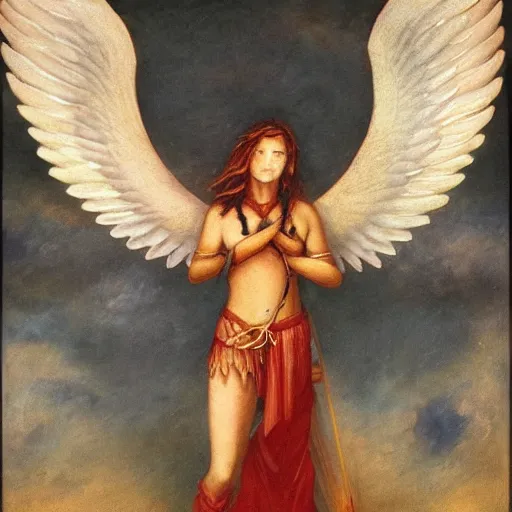 Prompt: angelic (((demonic))) warrior