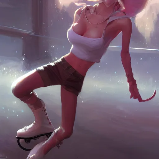 Prompt: Nerd skating on the internet, by Stanley Artgerm Lau, WLOP, Rossdraws, James Jean, Andrei Riabovitchev, Marc Simonetti, Yoshitaka Amano, ArtStation, CGSociety,