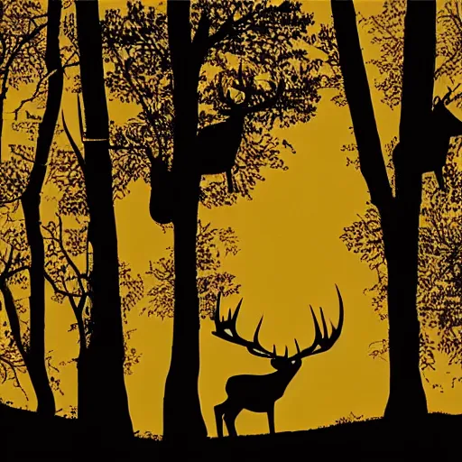 Image similar to a forest inside a deer silhouette