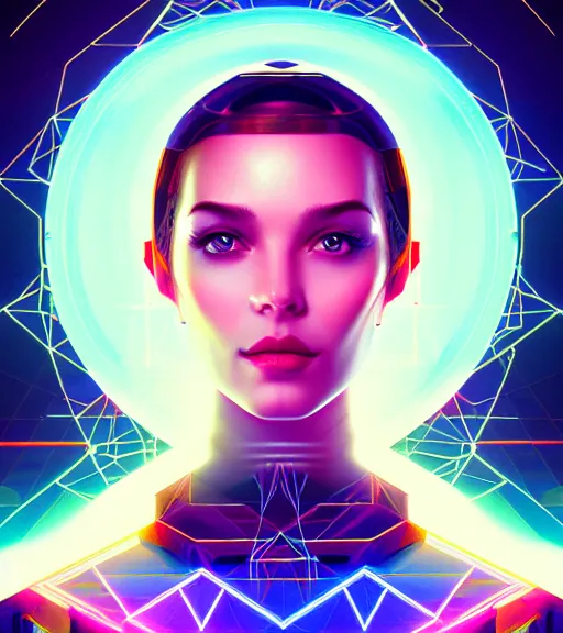 Prompt: symmetry!! russian prince of technology, solid cube of light, hard edges, product render retro - futuristic poster scifi, lasers and neon circuits, beautiful russian princess, intricate, elegant, highly detailed, digital painting, artstation, concept art, smooth, sharp focus, illustration, dreamlike, art by artgerm