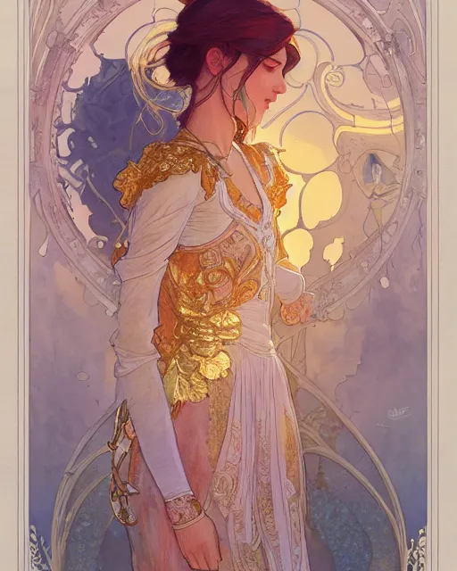 Prompt: bone hurting juice, highly detailed, gold filigree, romantic storybook fantasy, soft cinematic lighting, award, disney concept art watercolor illustration by mandy jurgens and alphonse mucha and alena aenami, pastel color palette, featured on artstation