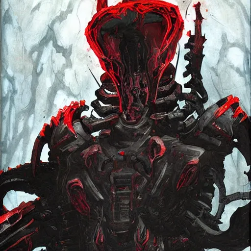 Image similar to doom slayer, painted by tsutomu nihei, painted by stanley lau