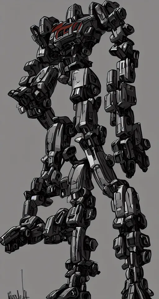 Prompt: brutal mecha, inspired by kilart, trending on artstation. com