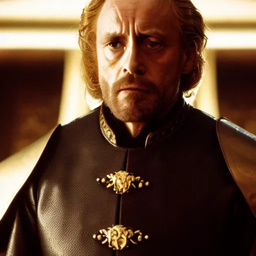 Image similar to tywin lannister as tyrion lannister photo film quality, movie still, 8 k