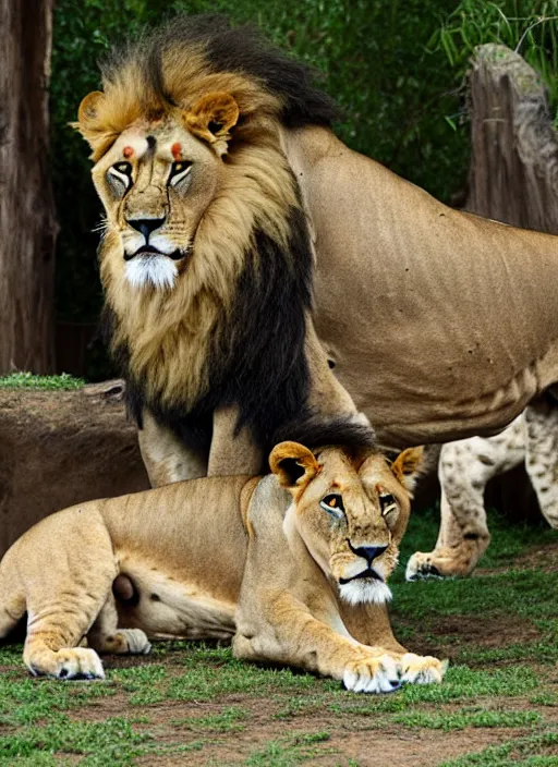 Image similar to lions in the zoo