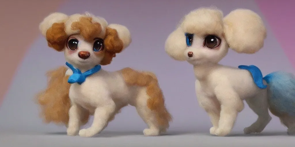 Image similar to 3 d littlest pet shop poodle with fur made of ice cream, realistic, master painter and art style of noel coypel, art of emile eisman - semenowsky, art of edouard bisson