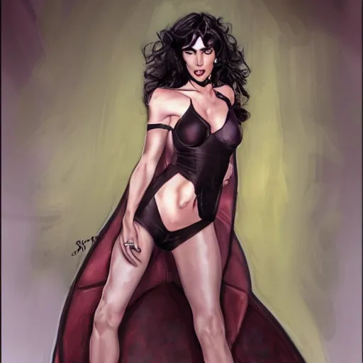 Prompt: a portrait painting of Jennifer Connelly as diva by Stjepan Sejic