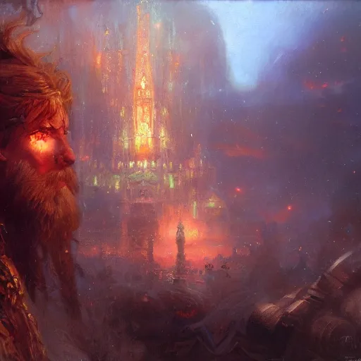 Prompt: the kingdom of the mad god, close - up, painting by gaston bussiere, craig mullins, 4 k, 8 k, trending on artstation, artstationhd, artstationhq, highest detail