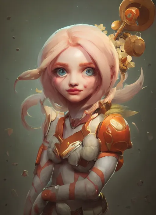 Image similar to poppy, from league of legends, au naturel, hyper detailed, digital art, trending in artstation, cinematic lighting, studio quality, smooth render, unreal engine 5 rendered, octane rendered, art style by klimt and nixeu and ian sprigger and wlop and krenz cushart