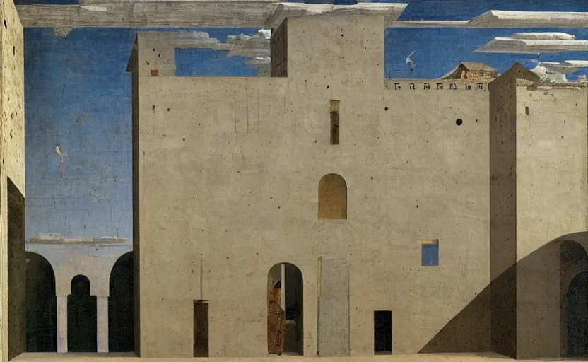 Image similar to a building in the ideal city by piero della francesca