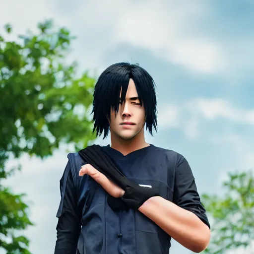 Image similar to sasuke uchiha, iq 4, 1 5 0 mp, 5 0 mm, f 1. 4, iso 2 0 0, 1 / 1 6 0 s, natural light, adobe photoshop, adobe lightroom, photolab, affinity photo, photodirector 3 6 5