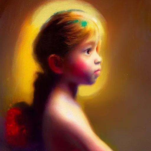 Prompt: a messy painting of a 6 - year - old using all known skin tones by delphin enjolras, highly detailed, sharp focus, trending on artstation