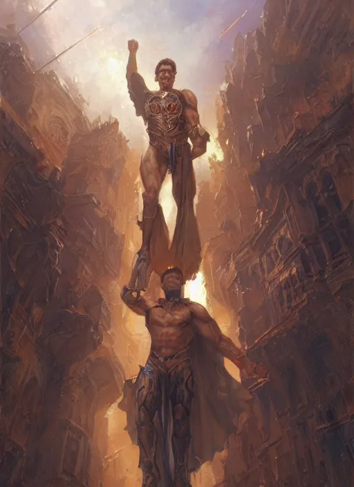 Image similar to Henry Caville ascending to Godhood, fantasy art by Donato Giancola, Craig Mullins, digital art, trending on artstation