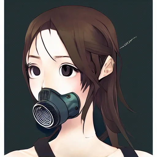 Prompt: medium shot portrait of a girl wearing a gas mask, drawn by WLOP, by Avetetsuya Studios, attractive character, colored sketch anime manga panel, trending on Artstation