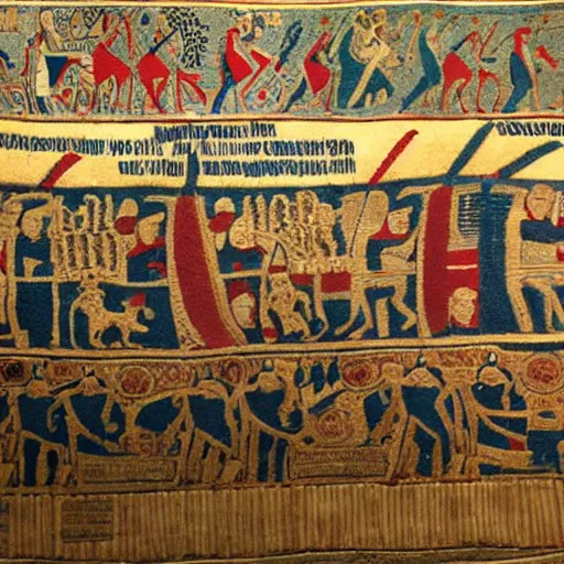 Image similar to bayeux tapestry, d day, invasion of normandy