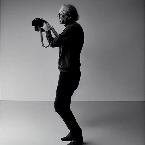 Image similar to portrait of camera - human hybrid, by annie leibovitz, portrait of a man, studio lighting