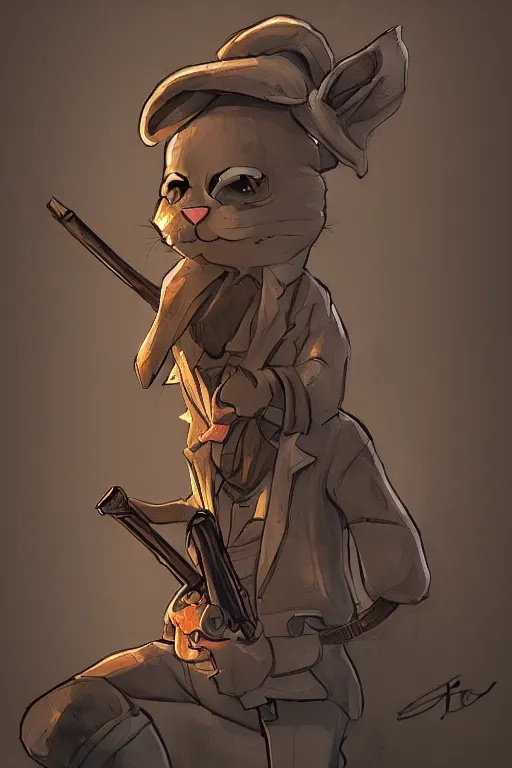 Image similar to rabbit as a hitman, dynamic lighting, fantasy concept art, trending on art station, stunning visuals, creative, cinematic, ultra detailed, comic strip style