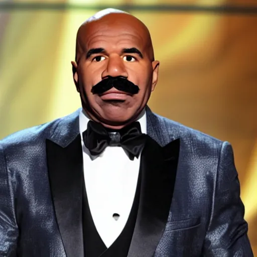 Image similar to steve harvey with a giant mustache