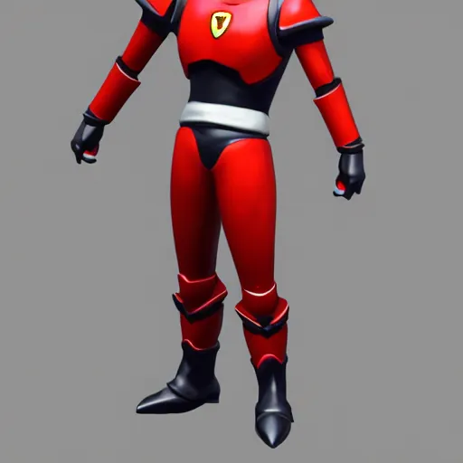 Image similar to Tokusatsu character based on Ferrari, unreal engine, 3D model