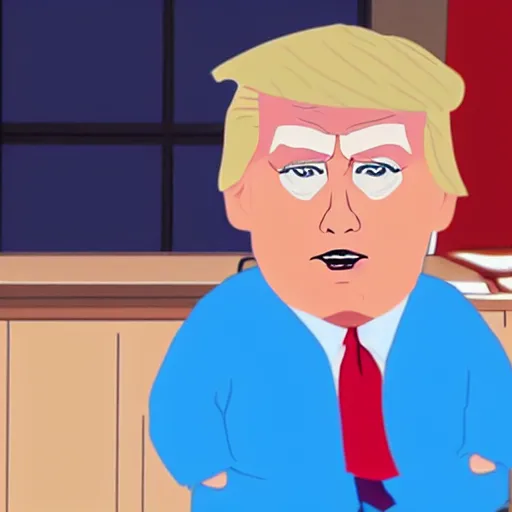 Prompt: donald trump in southpark character