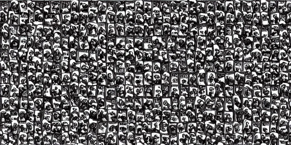 Prompt: autostereogram of an escher drawing of where's wally, infinity