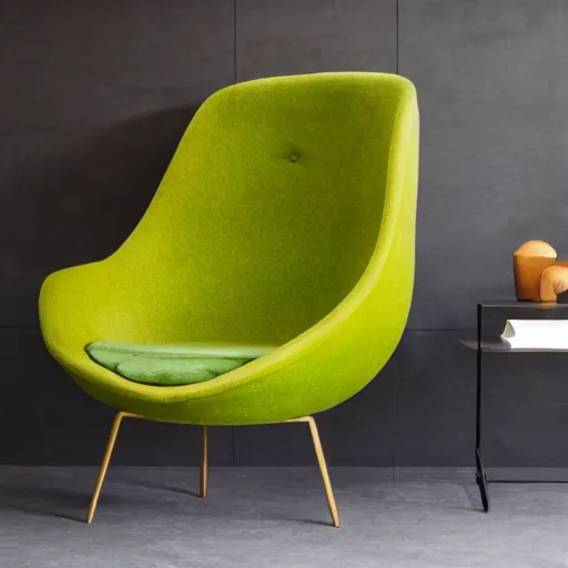 Image similar to an armchair that looks like an avocado