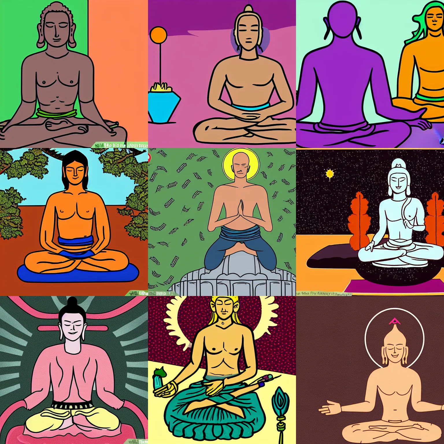 Prompt: Achieving Nirvana, WIkihow Illustration