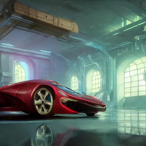 Prompt: highly detailed photo of a super car driving through a super secret lab, in gta v, stephen bliss, unreal engine, fantasy art by greg rutkowski, loish, rhads, ferdinand knab, makoto shinkai and lois van baarle, ilya kuvshinov, rossdraws, tom bagshaw, global illumination, radiant light, detailed and intricate environment