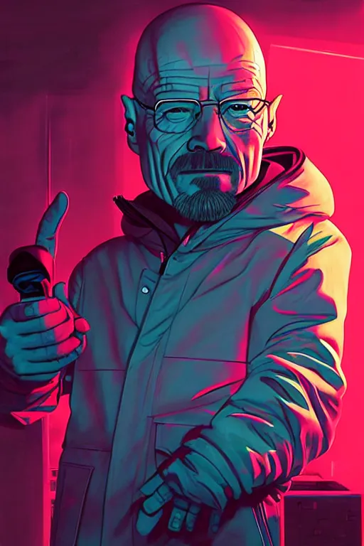 Image similar to character art by liam wong, walter white, absolute chad