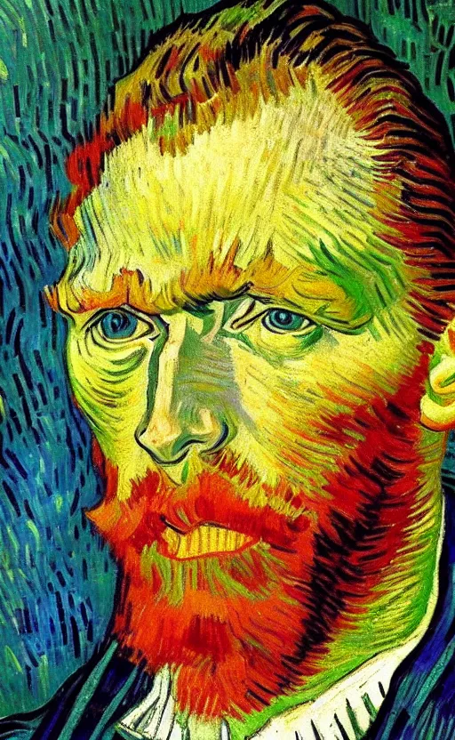 Image similar to detailed expressionist!! oil painting masterpiece portrait of an ancient king!! by van gogh, 8 k resolution, smooth, sharp focus, matte painting, beautiful masterpiece expressionist painting