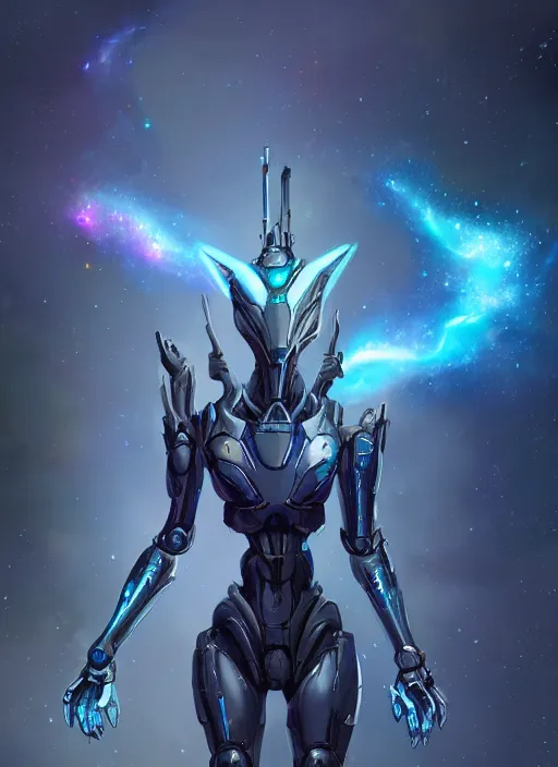 Image similar to cinematic shot, cosmic sized perfectly proportioned stunning beautiful hot anthropomorphic robot mecha female dragon, female dragon head, floating in empty space, nebula sized, larger than galaxies, holding a tiny galaxy, silver armor, epic proportions, epic size, epic scale, furry art, macro art, dragon art, giantess art, warframe fanart, furaffinity, deviantart