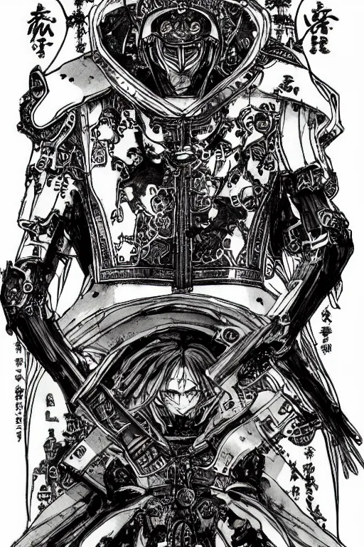 Image similar to orthodox icon, cyborg, ultra detailed, miura kentaro style, tsutomu nihei style,