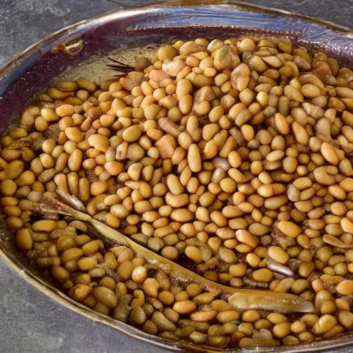 Image similar to fish swimming in beans uk