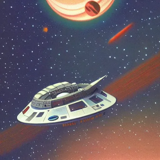 Image similar to space ship, nasa - punk style, concept art by ralph mcquarrie