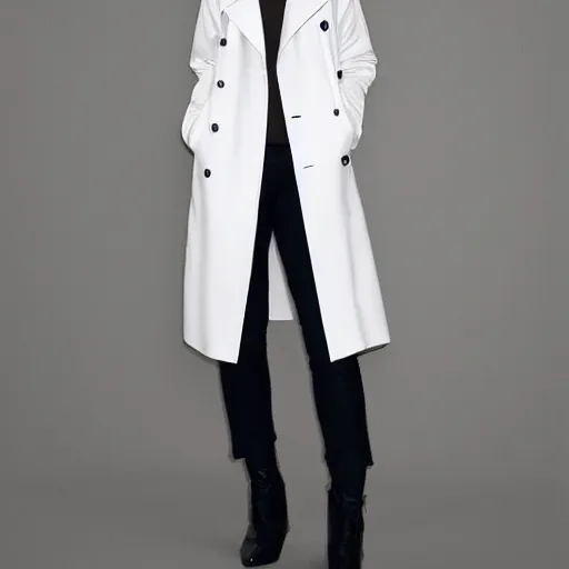 Image similar to white trench coat, clothing design