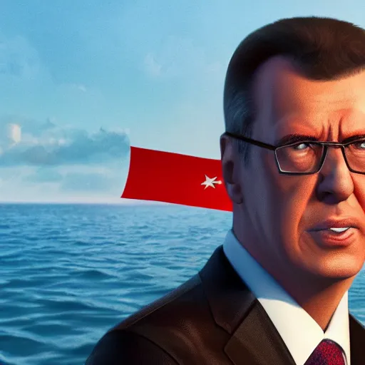 Image similar to serbian president aleksandar vucic in moana movie, high quality illustration, trending on artstation, octane render, 4 k, pixar rendering,