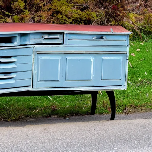 Image similar to furniture on the side of the road,