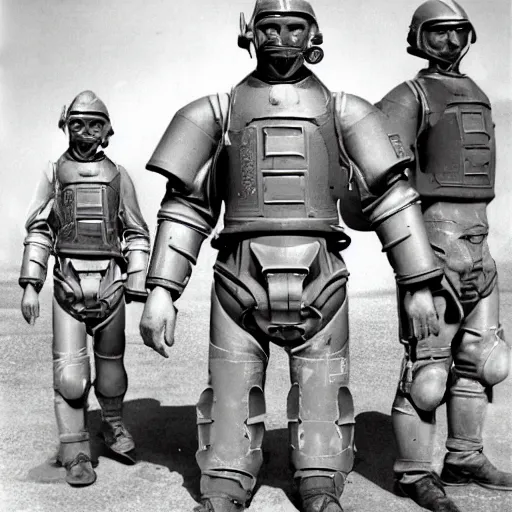 Prompt: war photography usa fission powered power armor 1 9 5 0 s