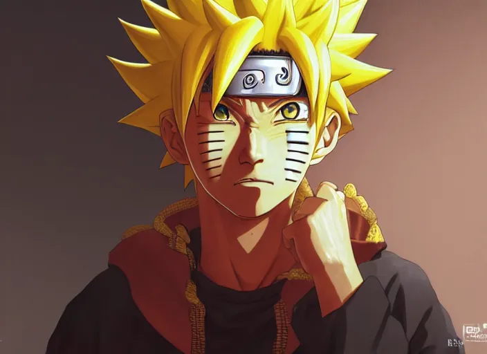 Image similar to highly detailed portrait of naruto uzumaki in jail prison going super saiyan, unreal engine, fantasy art by greg rutkowski, loish, rhads, ferdinand knab, makoto shinkai and lois van baarle, ilya kuvshinov, rossdraws, tom bagshaw, global illumination, radiant light, detailed and intricate environment