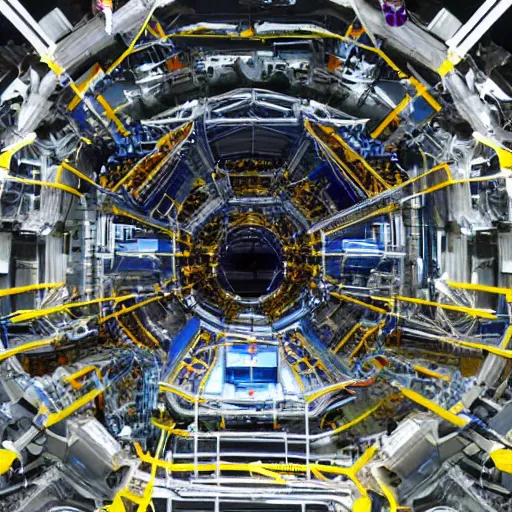 Image similar to inside of the large hadron supercollider at the moment of atomic impact